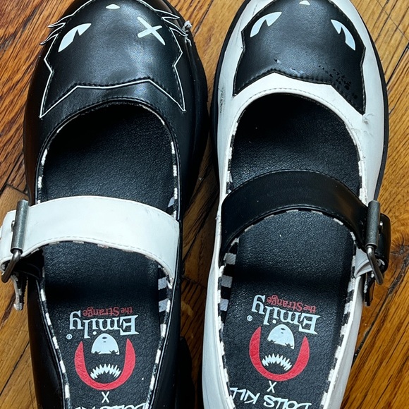 “Cat you Later” Dolls Kill Black & White Dress Shoes - Picture 1 of 12